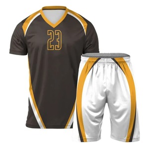 Uniformes de volley-ball pour femmes personnalisés du fabricant professionnel Ensembles de maillots à col en V sublimés avec style imprimé - Product Image 1