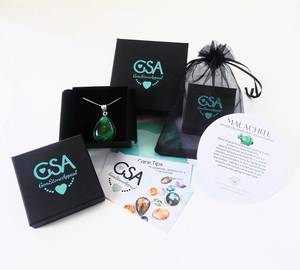 Chính Hãng Moldavite Chữa Bệnh Đá Vòng Cổ Với Nguyên Màu Xanh Lá Cây Đá Quý Sterling Bạc Thiên Thạch Thiết Kế GSA - Product Image 2