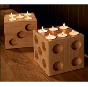 Portavelas de Madera en Forma de Corazón Romántico Hecho a Mano, Decoración Rústica para el Hogar y Regalo para Navidad - Product Image 5