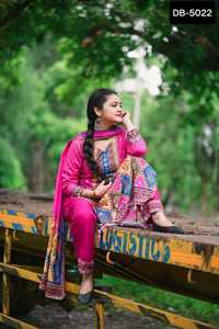 Maslin ethnique indien avec motif d'impression numérique avec travail en miroir réel et bordure en dentelle Coddi Kurtis Pent et ensemble Dupatta - Product Image 5