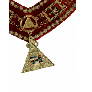 Masonic Royal Arch High Priest Apron Red with Collar & Jewel Cross-Stitch Embroidery <b>Crafts</b> Needlework & Chain Collars - Product Image 2