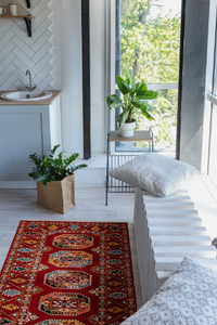 Alfombra Afgana Roja Oushak de Lujo Hecha a Mano, Diseño Moderno con Nudos para Sala de Estar, Hotel, Oficina, Hogar Comercial - Product Image 2