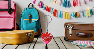 Vintage Love Heart Heavy-Duty Lightweight Plastic Metal Keychain for Car & Bike Keys Everyday Carry - Product Image 6