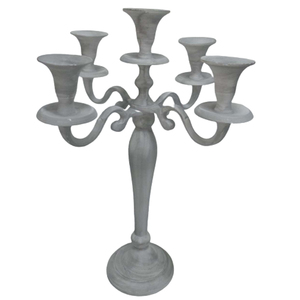 Soporte de vela de aluminio de 5 brazos Portavelas de hormigón para decoración del hogar y portavelas para fiesta de boda - Product Image 6