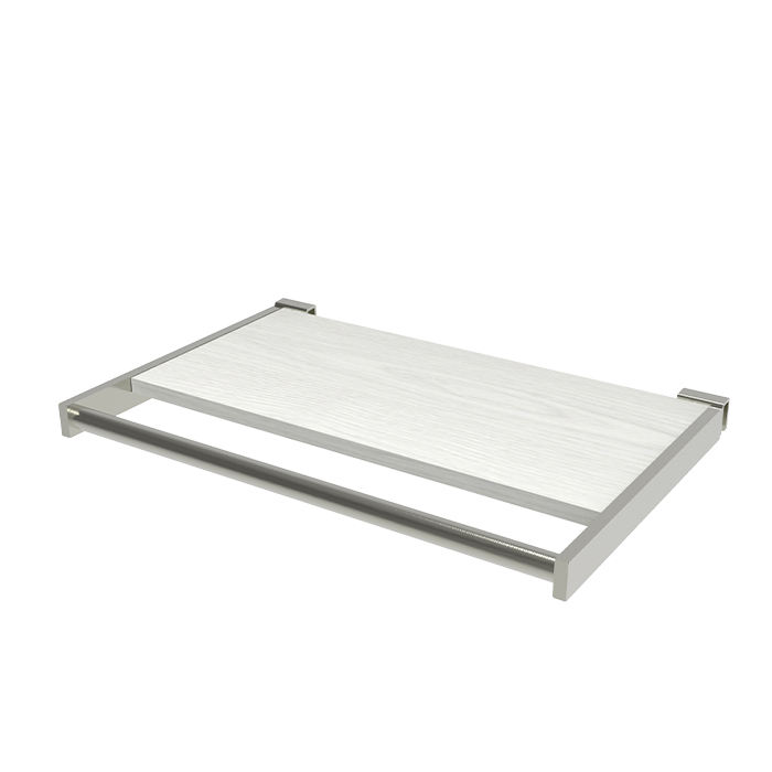 Frame (Chrome Plated) + Wood Shelf (White)