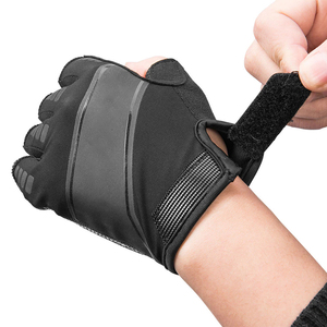 Gants de course demi-doigt Gel respirant rembourré motif imprimé extensible moto et cyclisme Protection des mains sans doigts - Product Image 2