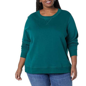 Sudaderas de cuello redondo de lana de gran tamaño, sudaderas de mujer con estampado de farol, cuello redondo liso, Jersey de algodón en relieve, sudadera para mujer - Product Image 3