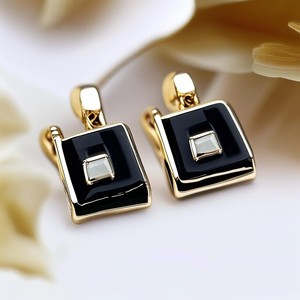 ต่างหูพลอยนิลสีดำต่างหูแบบห้อย925ต่างหูเครื่องประดับเงินต่างหูแบบห้อย - Product Image 4