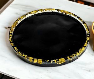 Haute qualité Top résine noir couleur plateau cuisine service vaisselle pour fruits café thé boissons pour table utilisation plateau à la main - Product Image 1