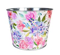 Pot de fleurs en métal émaillé imprimé, léger, écologique, fait main, avec fonction de suspension, pour la maison et le jardin