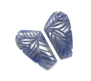 Pares de tallas de zafiro azul natural elegante de 27,10 CTS, talla de mariposa para pendientes, piedra preciosa suelta de zafiro azul Vintage - Product Image 5