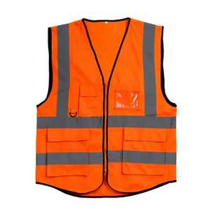 Gilet de sécurité tactique pour hommes, randonnée d'hiver en plein air, boutons en coton noir, sécurité, multi-poches, fermeture à glissière respirante - Product Image 1
