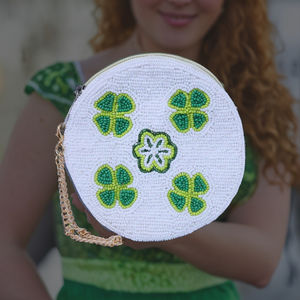 Porte-monnaie perlé de qualité supérieure personnalisé St Patrick's Day pour femmes filles organisateur de chaîne souple fermeture à glissière cadeaux promotionnels - Product Image 2