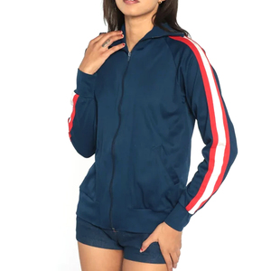 Chaquetas cortavientos ligeras con capucha para mujer, cremallera impermeable con mangas raglán, jersey de tela estampado totalmente personalizable - Product Image 3