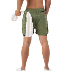 Short de course d'été en polyester pour hommes, nouveau modèle, vêtements de sport avec poches pour l'entraînement en plein air. - Product Image 4