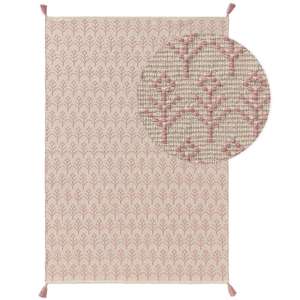 Tapis à tissage plat en coton jacquard floral personnalisés tissés à la main pour intérieur et extérieur Tapis et ensembles économiques avec pompon par ITHL - Product Image 1