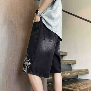 Jeans en denim vintage bleu à taille haute, dernier modèle, design personnalisé, logo brodé, style streetwear, été, séchage rapide, 100% coton - Product Image 4