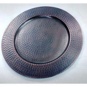 Plaque de chargeur en or en métal à bordure martelée pour la vaisselle d'événement de mariage à la maison plats et assiettes assiettes rondes - Product Image 6