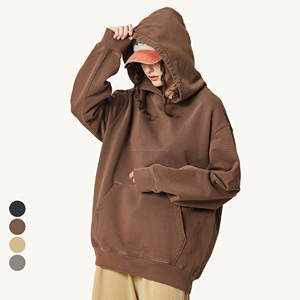 Sweat-shirts à capuche pour hommes en coton 100% Terry délavé à l'acide de luxe avec logo personnalisé 420GSM, sweats-shirts vintage surdimensionnés vierges pour hommes - Product Image 1