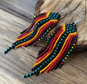 Luxury QualityColorful Seed Bead <b>Earrings</b>, Fringe Chandelier <b>Earrings</b> Beaded <b>Tassel</b> <b>Earrings</b> - Product Image 2