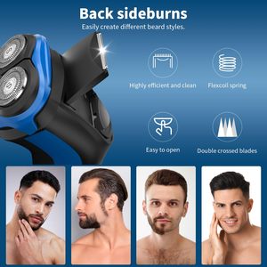 Afeitadora Eléctrica Inalámbrica Recargable para Hombre, Recortadora de Barba Impermeable IPX7 para Uso en Seco y Húmedo con Triple Cuchilla - Product Image 3