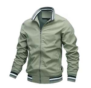 แจ็กเก็ตกระแทกกันลมสำหรับผู้ชายเสื้อกันลมลำลองขนาดพลัสไซส์สำหรับฤดูใบไม้ผลิคอตั้งปรับแต่งโลโก้ได้ตามต้องการ - Product Image 6