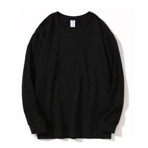 T-shirt vierge uni de haute qualité à manches longues et col rond avec logo personnalisé pour hommes et femmes T-shirt unisexe à manches longues pour hommes - Product Image 2