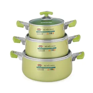 Manufacture 2024 Best Price High Quality Good-design Anodized cookware set for Home Cooking