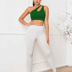 <b>Fashion</b> One Shoulder Sports Bra for Women Custom logo Gym Workout Fitness Sportswear Yoga Top <b>Vest</b> - Product Image 6