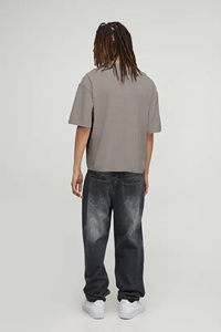 T-shirt en coton surdimensionné pour homme 2025, broderie personnalisée, motif original, 220g, streetwear haut de gamme, séchage rapide, écologique, respirant - Product Image 2