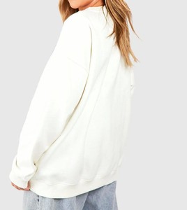 Sweat-shirts à capuche et pulls à col rond en molleton de coton surdimensionnés pour femmes, vêtements streetwear - Product Image 2