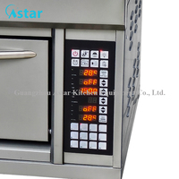 Panel komputer oven gas Shenzhen, alat panggang roti restoran, pemanggang makanan 2 tray dengan pizza