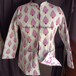 Venta al por mayor indio hecho a mano Chaqueta de algodón acolchado Jaipuri Vintage algodón Kantha chaqueta sin mangas Reversible indio hecho a mano Kanth - Product Image 5