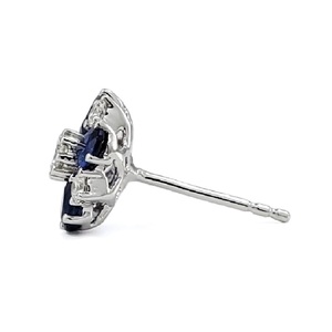 Fournisseur de Hong Kong, design fabuleux, meilleure qualité, boucles d'oreilles en or blanc massif 18 carats avec saphir, fleurs luxueuses, pour mariage, anniversaire - Product Image 2