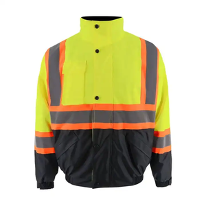Blouson de sécurité réglable à combinaison de couleurs multi-poches Veste de sécurité réfléchissante de haute qualité jour et nuit - Product Image 1