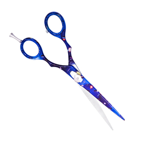 Fancy Barber <b>Scissor</b> <b>Paper</b> Coated Beauty <b>Scissors</b> Straight Blade With Adjustable Finger Rest And Screw - Product Image 4