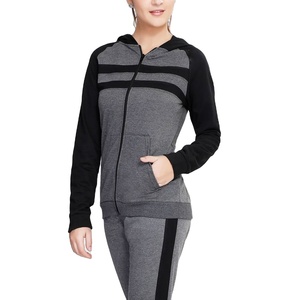 Conjunto de chándal suave y cómodo para mujer, jersey de cuello redondo, cintura elástica, pantalones para correr, puños acanalados, transpirables para fitness - Product Image 1