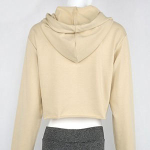 Sweat-shirt à capuche unisexe, respirant, personnalisé, haut court, avec support pour femmes, entraînement d'hiver, vente directe d'usine, style décontracté - Product Image 4