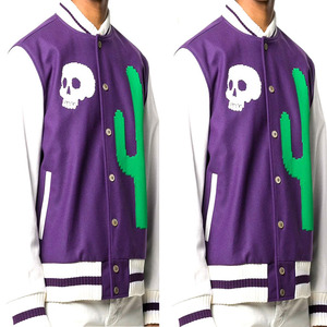 Veste en laine pour hommes de Style High Street bonne qualité Logo personnalisé Letterman Varsity surdimensionné broderie col à capuche simple - Product Image 5
