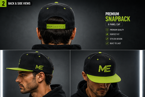 Premium Quality 6 Panel Cotton Canvas Snapback Cap 3D Embroidery Logo <b>Flat</b> Brim Adjustable Sporty Baseball <b>Hat</b> - Product Image 2
