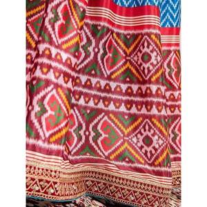 Lehenga Choli en Chinon Bleu Alluring Leheriya-Patola pour Tenue de Fête et Mariage - Product Image 4