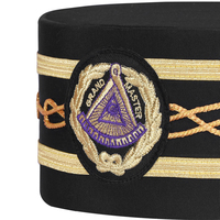 Nuevo gorro de corona de Comandancia DE LOS Caballeros Templarios del Gran Maestro más eminente del pasado de alta calidad-Terciopelo púrpura y blanco