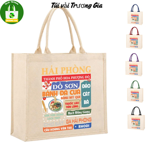 กระเป๋าผ้าแคนวาส Truong Gia รุ่น TG04 ลายเมืองไห่ฝง กระเป๋าช้อปปิ้งแบบใช้ซ้ำได้ ปิดด้วยซิป ทำจากผ้าไม่ถักทอ - Product Image 1