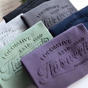 Sudadera con capucha y logotipo personalizado en relieve algodón impresión 3D Sudadera con cuello redondo en relieve - Product Image 6