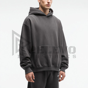 Sweat à capuche pour homme à épaules tombantes, délavé à l'acide, logo personnalisé, best-seller pour l'hiver, prix raisonnable, anti-rétrécissement, lettre, prix bas - Product Image 2