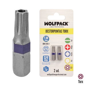 Set di Punte Torx T30 (2 Pezzi) in Acciaio S2 al Cromo Vanadio - Product Image 1
