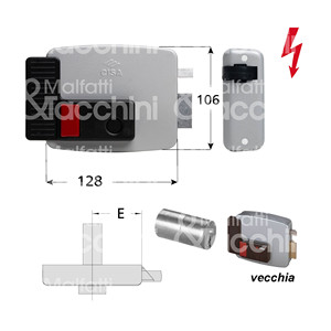 SERRURE ÉLECTRIQUE appliquer-12V AC pour loquet autobloquant à bois Cylindre fixe Bouton interne Figure droite - Product Image 1