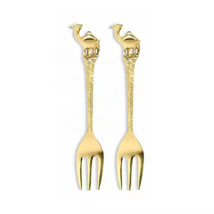 ส้อมสแตนเลสส้อมทองเหลืองรูปทรงใบไม้ - Product Image 4