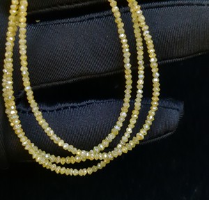 Yellow Diamond Faceted Rondelle <b>Stone</b> <b>Beads</b> Handmade Necklace Bracelet Making Wholesale Premium Quality Natural Yellow Diamond - Product Image 3
