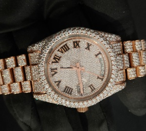 41Mm Bezel Sang Trọng Analog Thạch Anh Polexe Đồng Hồ Moissanite Đồng Hồ Quay Số Với Vvs Phòng Thí Nghiệm Grown Kim Cương Hiển Thị Analog Hip Hop Đồng Hồ - Product Image 4